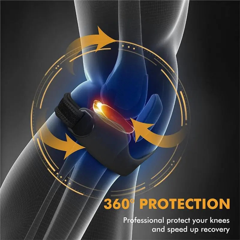 ABZL Silicone Patellar Tendon Support Strap 2-Pack, Knee Brace For Women & Men, Adjustable Non-Slip Patella Band Support