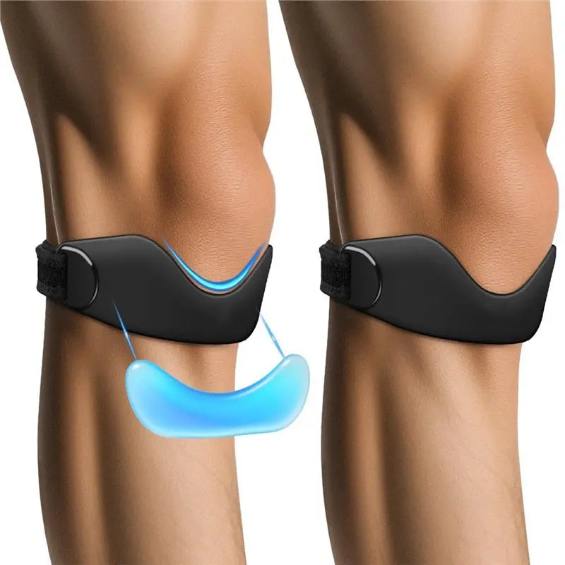 ABZL Silicone Patellar Tendon Support Strap 2-Pack, Knee Brace For Women & Men, Adjustable Non-Slip Patella Band Support