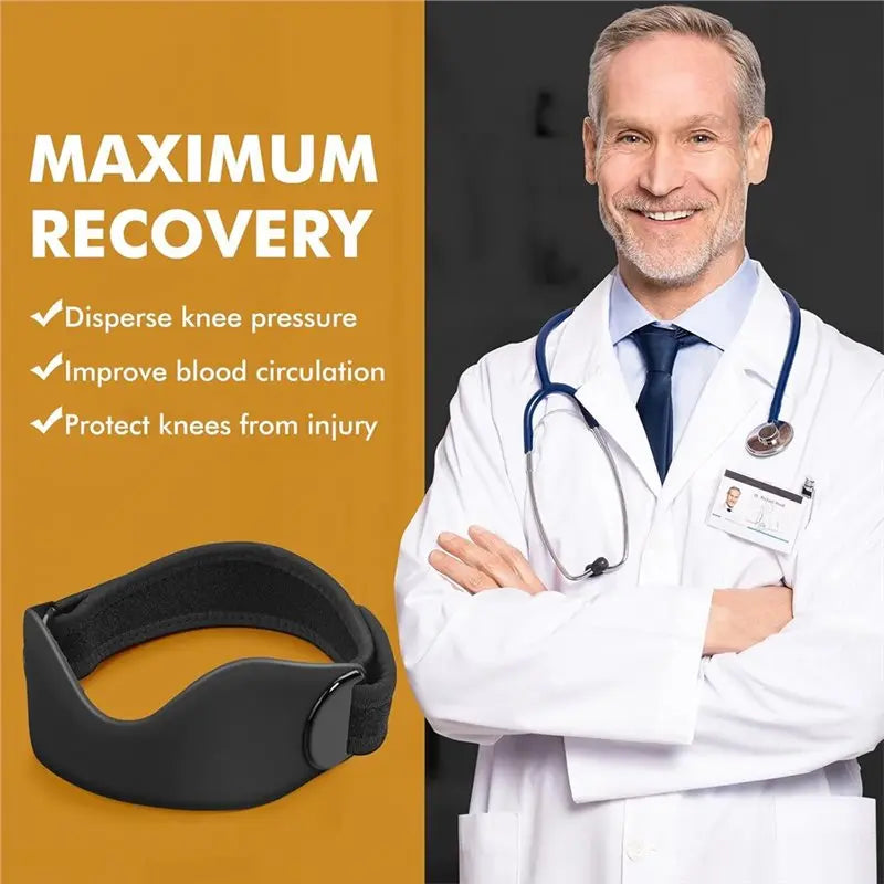 ABZL Silicone Patellar Tendon Support Strap 2-Pack, Knee Brace For Women & Men, Adjustable Non-Slip Patella Band Support